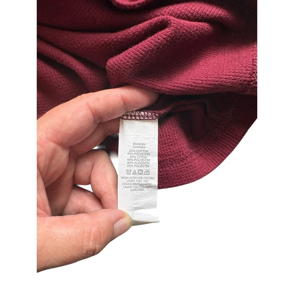 Boys The Children's Place Waffle Knit‎ Henley Shirt Size M 7/8 Burgundy as is